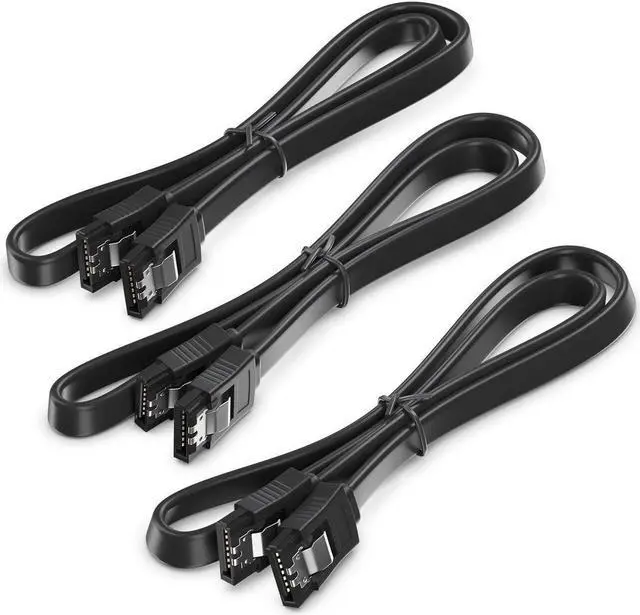 Alt view image 2 of 6 - SATA Cable III 10 Pack 6Gbps Straight HDD SDD Data Cable with Locking Latch 16 Inch(40cm) for SATA HDD, SSD, CD Driver, CD Writer