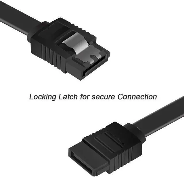 Alt view image 6 of 6 - SATA Cable III 10 Pack 6Gbps Straight HDD SDD Data Cable with Locking Latch 16 Inch(40cm) for SATA HDD, SSD, CD Driver, CD Writer