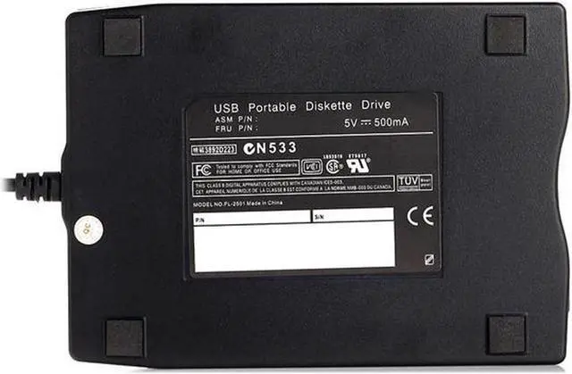 Alt view image 3 of 5 - USB Floppy Drive 3.5" USB External Floppy Disk Drive Portable 1.44 MB FDD USB Drive Plug and Play for PC Windows 10 7 8 Windows XP Vista Mac Black