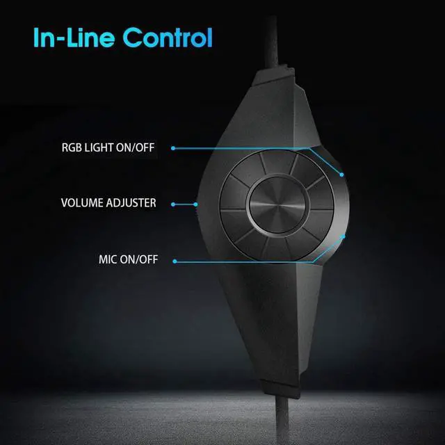 Alt view image 6 of 6 - Xiberia V22 Gaming Headset for PC- Deep Bass 3D Surround Sound- USB Headphones with Noise Cancelling Microphone RGB Lights Plug & Play for Laptops Computers