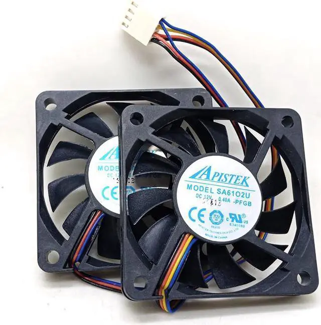 Main image of set of 2 fans Shuttle XH170V Slim PC Computer APISTEK SA61O2U SA6102U PFGA 6010 slim 60x60x10mm 60mm 6CM 4Pin Cooling Fan