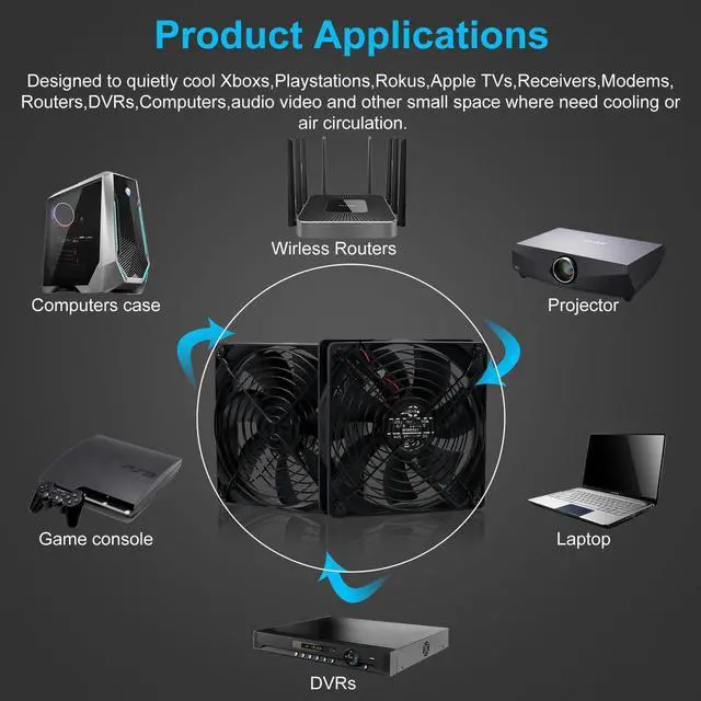 Alt view image 4 of 7 - NEW 120mm DC 5V USB Fan Mining Computer Chassis Workstation Radiator 12cm 120mmx25mm High Speed Router Server Cooling Fan  SXD12025L05R