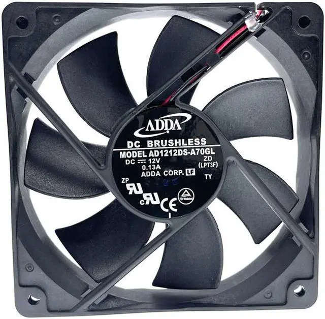 Alt view image 3 of 5 - Mute Silent Quiet 120mm 12cm Computer Case Cooling Fan,for ADDA AD1212DS-A70GL 120X120X25mm DC 12V 0.13A 1800RPM 75CFM 34DBA