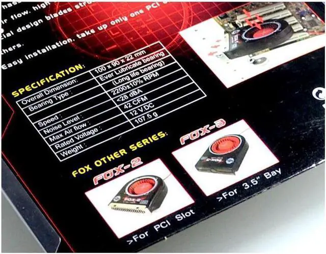 Alt view image 4 of 4 - New original FOX-1 system chassis fan PCI bit turbine exhaust fan cooling auxiliary graphics chassis ventilation the exhaust fan installed on the PCI position of the cabinet 100mm case cooler
