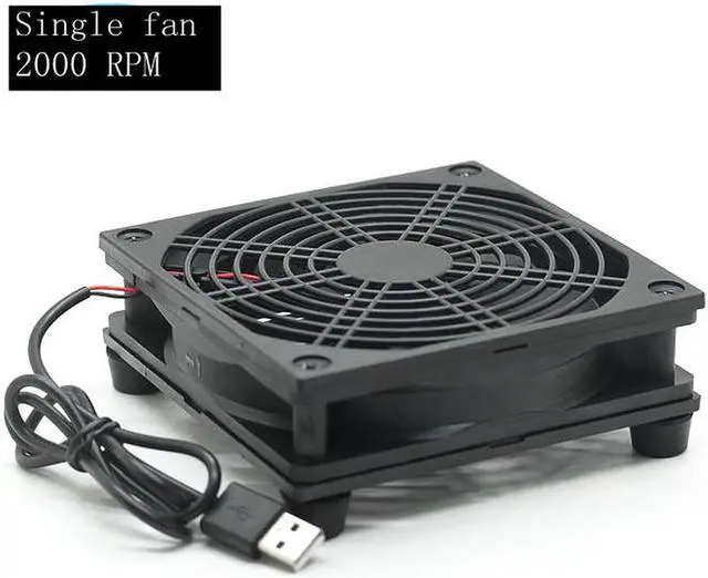 Alt view image 4 of 4 - NEW DIY PC Cooler TV Box Wireless Router Cooling Fan Silent Quiet DC 5V USB power 120mm fan 120x25mm 12CM W/Screws Protective net 2000RPM