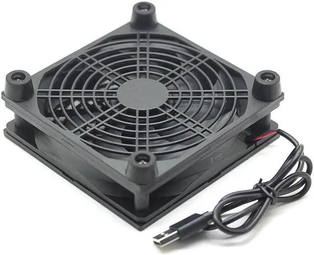 Alt view image 3 of 4 - NEW DIY PC Cooler TV Box Wireless Router Cooling Fan Silent Quiet DC 5V USB power 120mm fan 120x25mm 12CM W/Screws Protective net 2000RPM