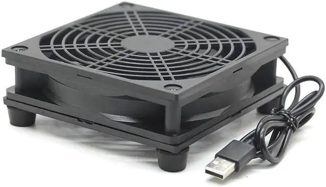 Main image of NEW DIY PC Cooler TV Box Wireless Router Cooling Fan Silent Quiet DC 5V USB power 120mm fan 120x25mm 12CM W/Screws Protective net 2000RPM