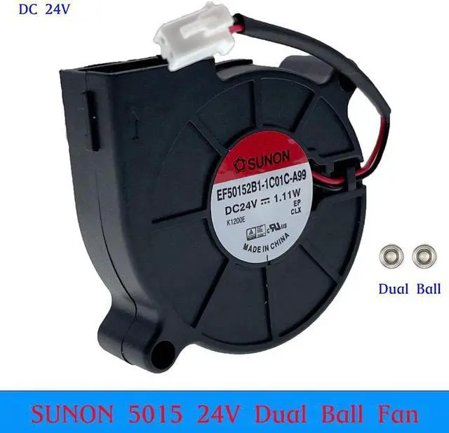Main image of Original Sunon 3D Printer Blower Fan 5015 DC 24V 1.11W Dual Ball Bearing Fan Centrifugal Cooling Turbo Fan 50X50X15mm 5015S