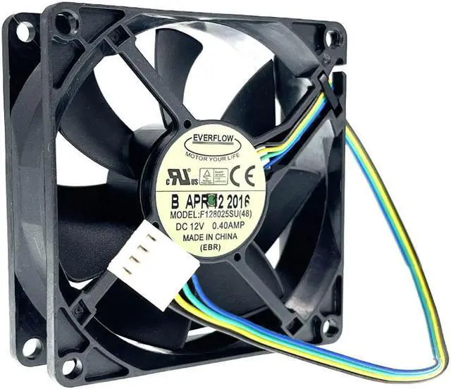 Alt view image 2 of 4 - 80mm 8cm 8025 PWM Computer PC CPU Cooling Fan,Everflow F128025SU (48) 80X80X25mm DC12V 0.40A 4400RPM High Speed Cooler