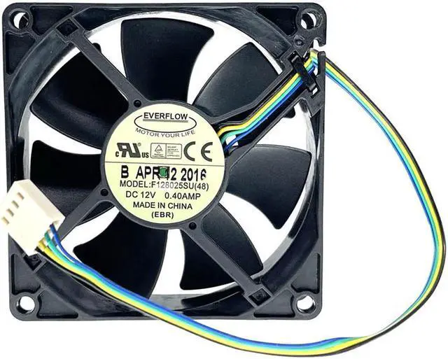 Main image of 80mm 8cm 8025 PWM Computer PC CPU Cooling Fan,Everflow F128025SU (48) 80X80X25mm DC12V 0.40A 4400RPM High Speed Cooler