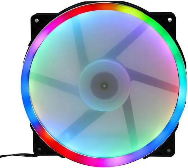 Alt view image 2 of 7 - 20CM color aperture race-changing fan chassis cooling 200mm x 30mm 20030 large fan LED color-changing horse-changing color aperture for King Kong AW309 Tt V cube