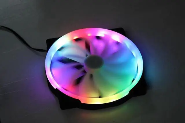 Alt view image 3 of 7 - 20CM color aperture race-changing fan chassis cooling 200mm x 30mm 20030 large fan LED color-changing horse-changing color aperture for King Kong AW309 Tt V cube