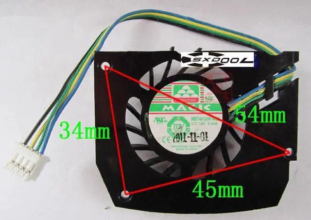 Alt view image 2 of 5 - For Leadtek Quadro K600 Q600 Graphics Card Cooling Fan MBT4412HF-W09 12V 0.24A 4-wire 4-pin