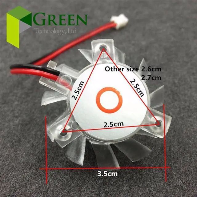 Alt view image 2 of 6 - 2pcs High quality ultra quiet 4010 Graphics card fan blade 35MM Diameter 25/26/27mm Hole Pitch 12V 0.1A fan blade 2pin