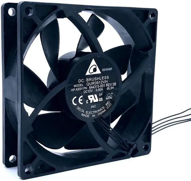 Main image of NEW DELTA QUR0912VH 9CM 92mm 92*92*25mm 12V 0.60A 4 lines pwm large air volume computer CPU radiator fan Mini water cooling fan