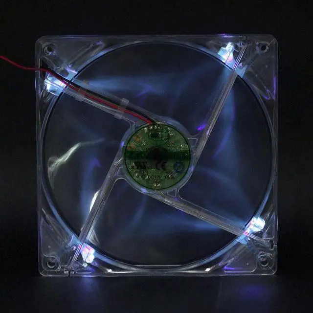 Alt view image 2 of 6 - Global fan 14cm 14025 computer chassis power cooling fan 12V 0.5A 140mm transparent Purple LED cooler 2-Wire 2-pin S1402512HH