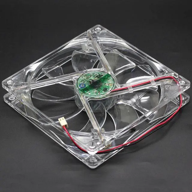 Alt view image 4 of 6 - Global fan 14cm 14025 computer chassis power cooling fan 12V 0.5A 140mm transparent Purple LED cooler 2-Wire 2-pin S1402512HH