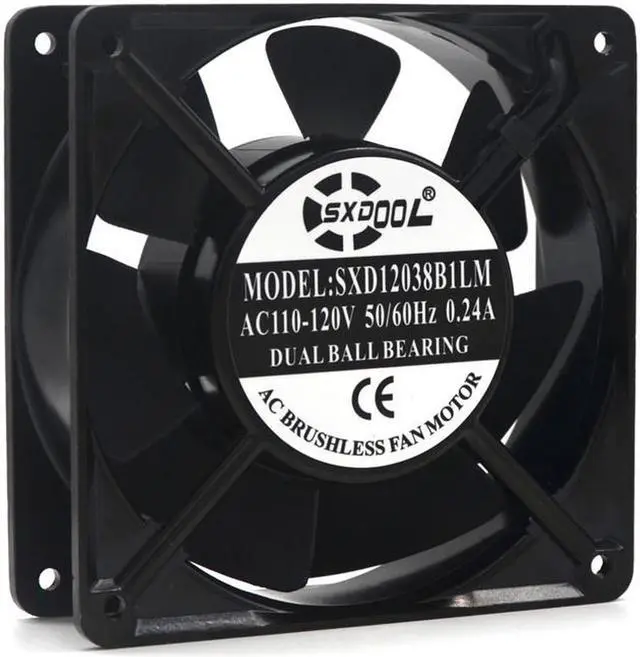 Alt view image 5 of 5 - 12cm AXIAL 1238 115V 120V AC 120mm x 38mm High Speed, for DIY Cooling Ventilation Exhaust Projects chassis case cabinets fan