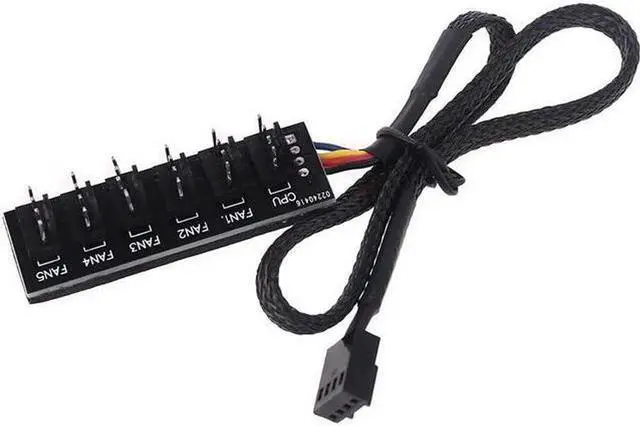 Alt view image 2 of 6 - Milue PWM Fan Hub PC Fan Splitter 6 Way Sleeved Power Supply Cable Adapter Internal Motherboard Fan Power Extension Cable Cord Pwm Fan Hub Splitter