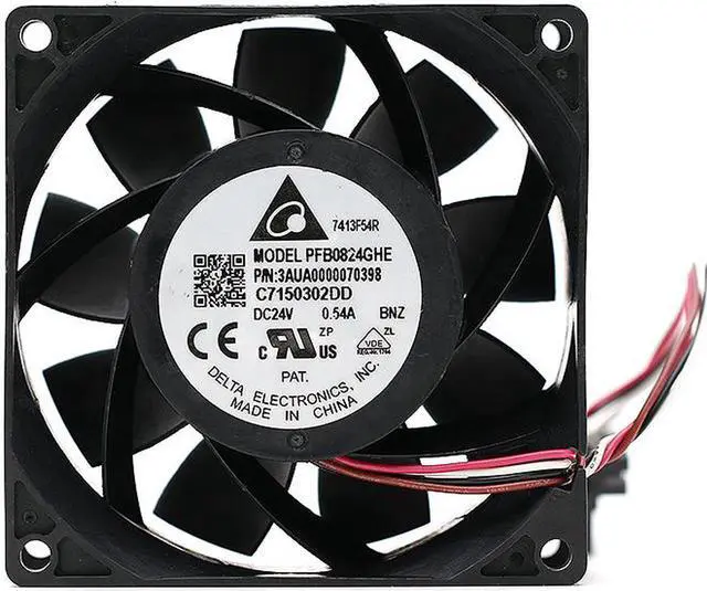 Alt view image 7 of 7 - Original Delta PFB0824GHE DC 24V 0.54A 8CM double ball inverter fan 80*80*38MM server case cooling fan