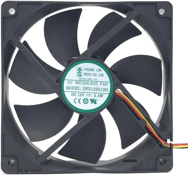 Main image of Young Lin 12025 12CM 12V 3.4W DC chassis cooling fan DFS122512H 3-wire Mute fan