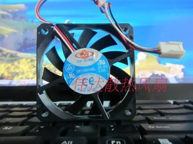 Alt view image 3 of 3 - New original Top Motor DF126010BL DF1206BL 12V 0.18A/0.20A 6cm 6010 3-pin ball bearing quiet cooling fan