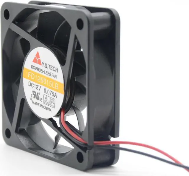 Alt view image 2 of 6 - Original Y.S.Tech FD126015LB 6014 6cm 60mm DC 12V 0.075A double ball silent cooling fan