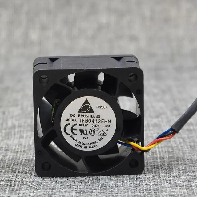 Alt view image 2 of 5 - Delta ORIGNAL 40*28MM TFB0412EHN 12V 0.87A 4 wires 4 Pins case fan,switch ,print cpu cooler