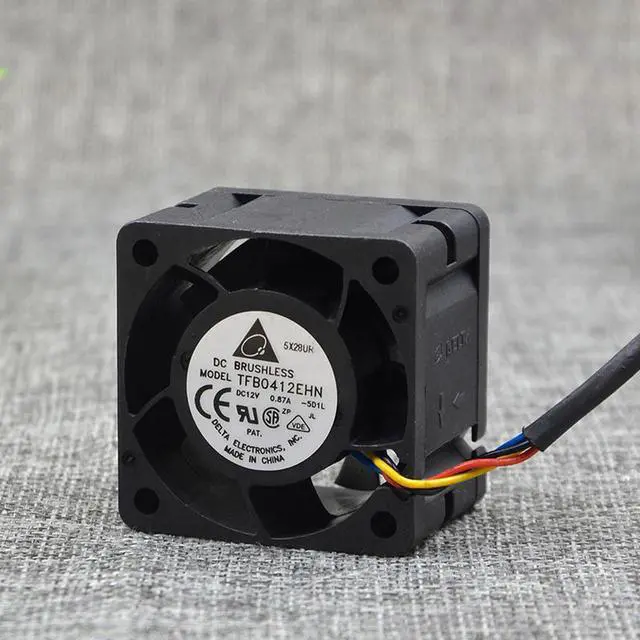 Alt view image 4 of 5 - Delta ORIGNAL 40*28MM TFB0412EHN 12V 0.87A 4 wires 4 Pins case fan,switch ,print cpu cooler