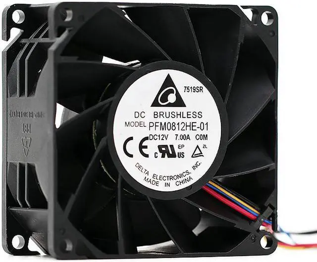 Alt view image 2 of 6 - New Delta PFM0812HE-01 A01 DC 12V 7.00A 80x80x38mm Server powerful axial cooling Fan