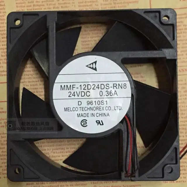 Main image of Original Melco 12CM 120*38mm MMF-12D24DS-RN8 24V 0.36A 2 Wires 2 Pins inverter Fan for PLC ABB Yaskawa device