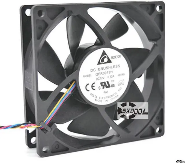 Alt view image 5 of 6 - New Delta QFR0912H DC 12V for AMD FX8350PWM CPU fan 9cm 9025 9225 double ball case cooler