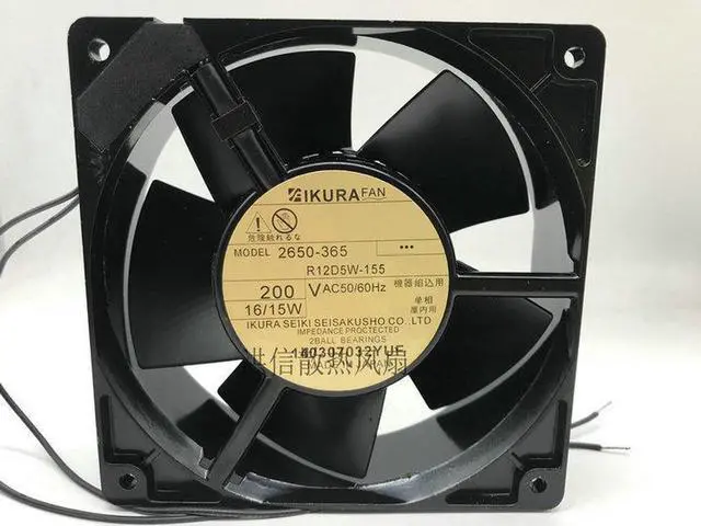 Main image of 200V 120mm 12cm 2650-365 Ikura R12D5W-155 220V AC 50/60Hz 16/15W 120X120X38mm High Temperature Resistant Industrial Case Fan