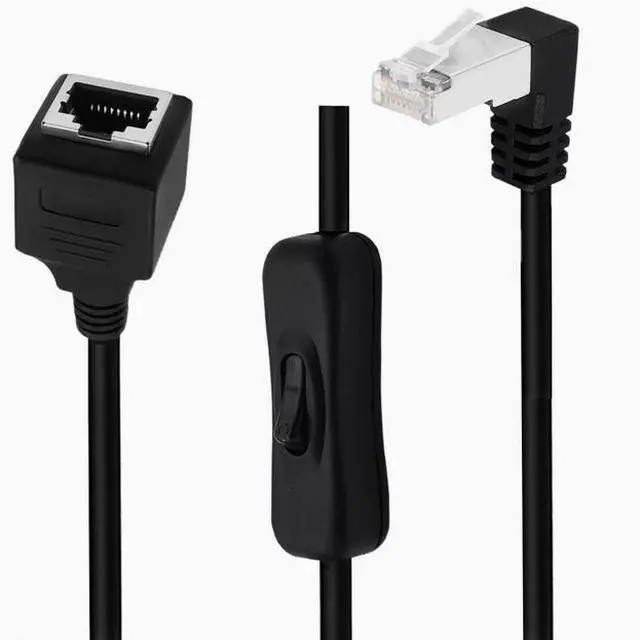 Main image of Super Class 6 Gigabit cat6e network cable with 304 switch control network Disconnect extension network cable  Male to female on the bend 1m