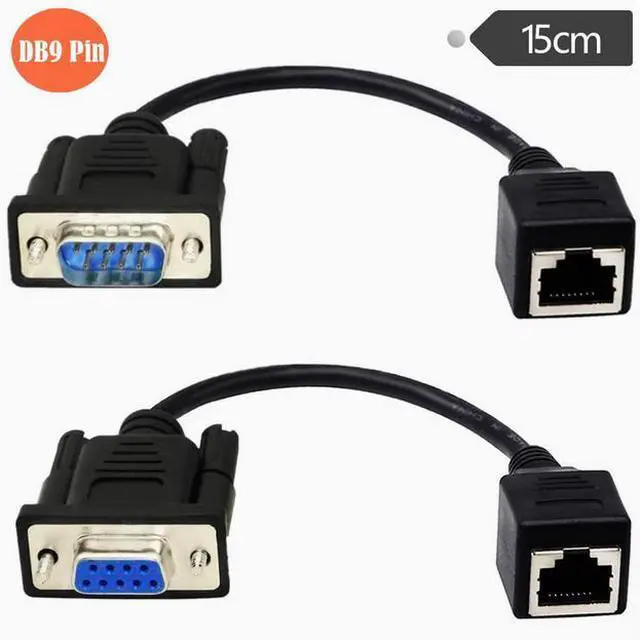 Alt view image 2 of 2 - DB9 Male/female RJ45 cable RJ45 to RS232 male/female cable connector to network cable extender  DB9 female  0.15m