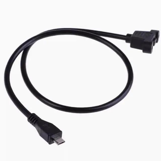 Alt view image 4 of 4 - mini usb male to female extension cable with ear strap screw holes Secure the panel cable