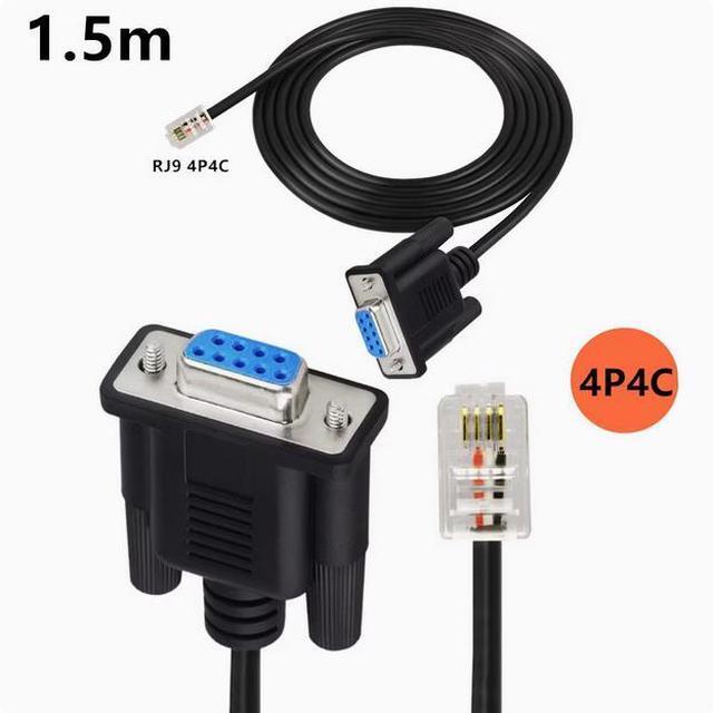 Main image of RS232 DB9 4P4C  Female head turn RJ11 RJ12 6P6C LAN Serial Console cable serial port COM