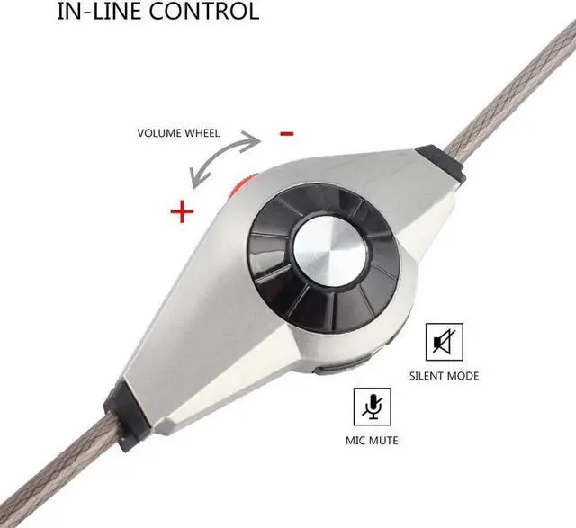 Alt view image 4 of 7 - XIBERIA K5 Gaming Headset Over-Ear Gamer Headphones 7.1 Surround Sound Microphone for PC/Laptop,50MM Drivers, In-line control