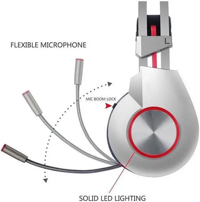 Alt view image 7 of 7 - XIBERIA K5 Gaming Headset Over-Ear Gamer Headphones 7.1 Surround Sound Microphone for PC/Laptop,50MM Drivers, In-line control