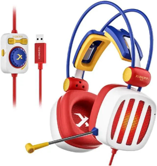 Main image of XIBERIA S21 PC Gaming Headset Wired Over-Ear USB 7.1 Surround Sound Headset with Microphone - Firestorm Version