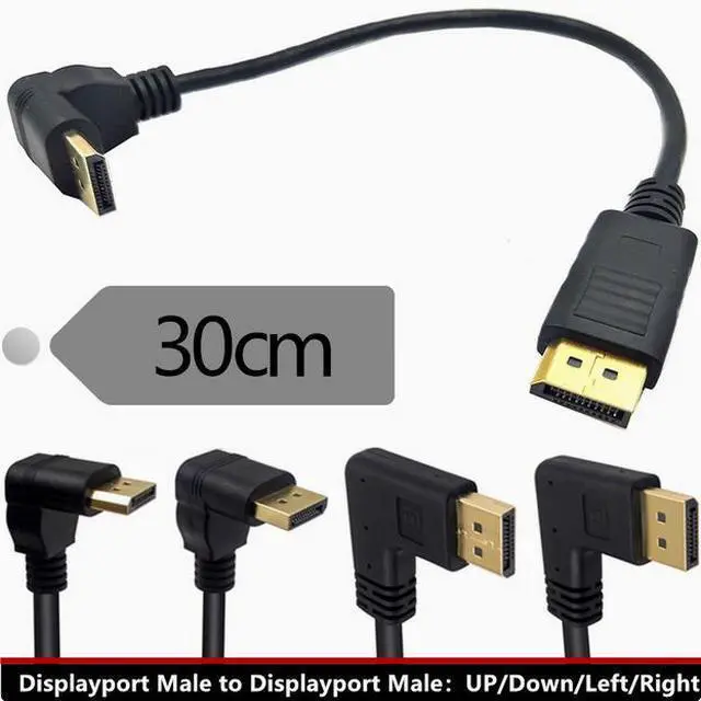 Alt view image 2 of 2 - 4K gold plated 90-degree Sinistral curvature elbow DP cable HD cable DisplayPort cable DP to DP conversion cable