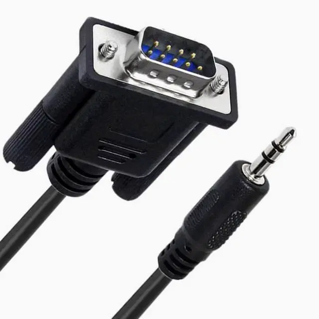 Main image of RS232 Serial audio cable DB9 female Rs232 to stereo DC2.5/3.5mm speaker cable 1.8M  DB9 male