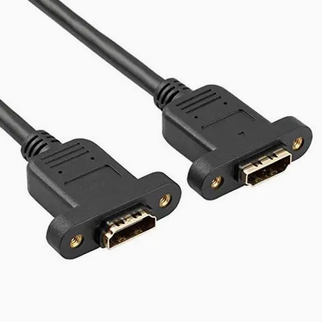 Main image of HDMI extension cable with screw hole holds HDMI mother-to-mother extension with ear version 1.4 copper core