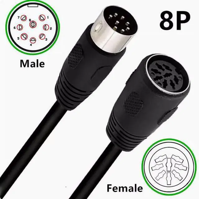 Alt view image 2 of 5 - DIN 8Pin Male/female extension cable Eight-core conference audio system cable Handhold microphone cable Signal control cable