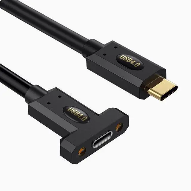 Main image of USB4 :TYPE-C male straight head turn Type-C female strap ears fixed panel extension cable 8K60HZ Lightning Multi-function 240W