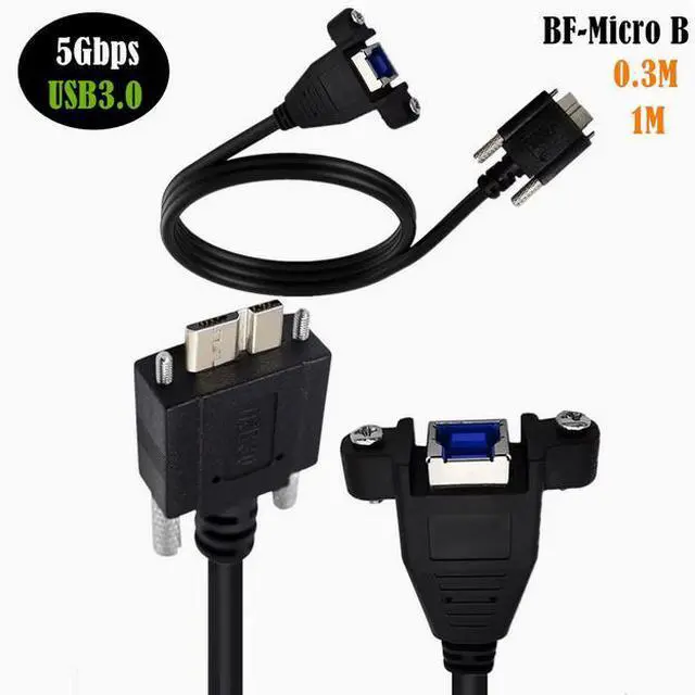 Alt view image 2 of 2 - 5Gbps speed USB3.0 Only print head with screw Data cable usb B female to micro b male conversion pair cable