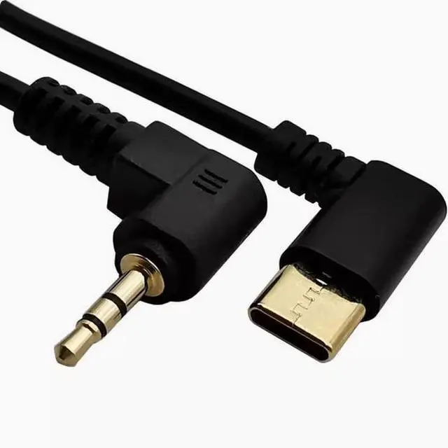 Alt view image 3 of 3 - Elbow Type-c to 2.5mm male audio adapter cable Mobile phone car AUX speaker headset connection cable