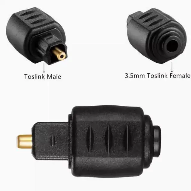 Alt view image 2 of 5 - Fiber converter toslink Fiber Converter adapter mini 3.5 to toslink male
