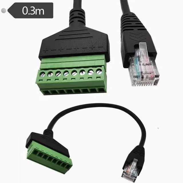 Alt view image 4 of 4 - Network cable RJ45 to 8P connector rj45 to 8-bit no-solder cable terminal Network cable through the extension cable