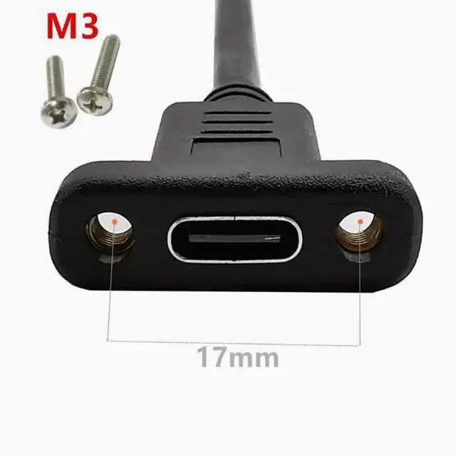 Alt view image 2 of 5 - Gold-plated USB3.1type-c mother-to-female extension cable with screw hole can fix high-speed 10Gbps data cable 1.8 m